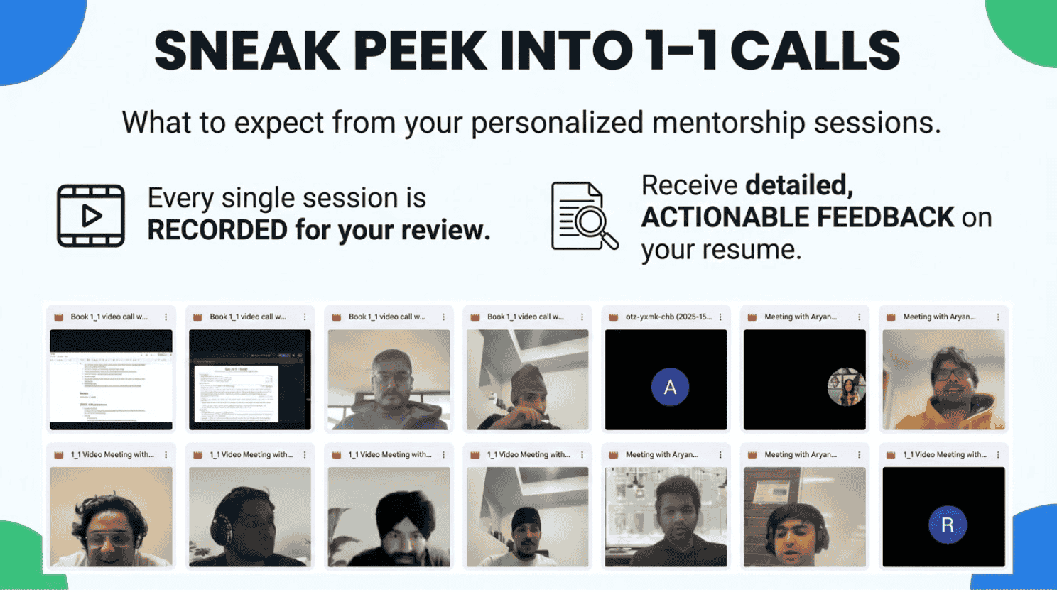 Personalized 1:1 Mentorship